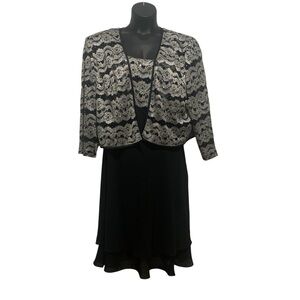 Kathy Robert’s Formal Dress and Jacket Black Glitter 22W New